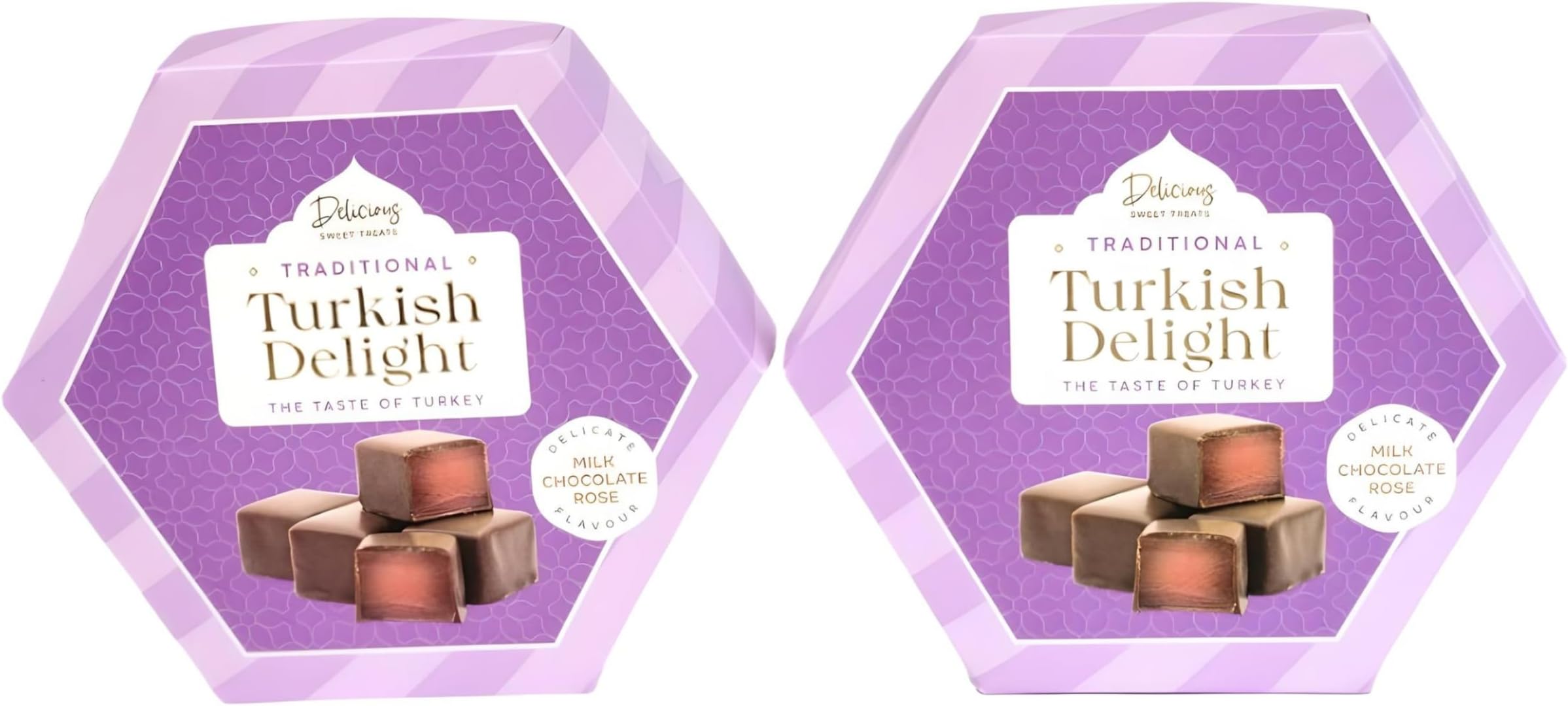 Turkish Delight Coated Milk Chocolate Box Pack Of 2 x 150g Sweets Candy Gift Boxed