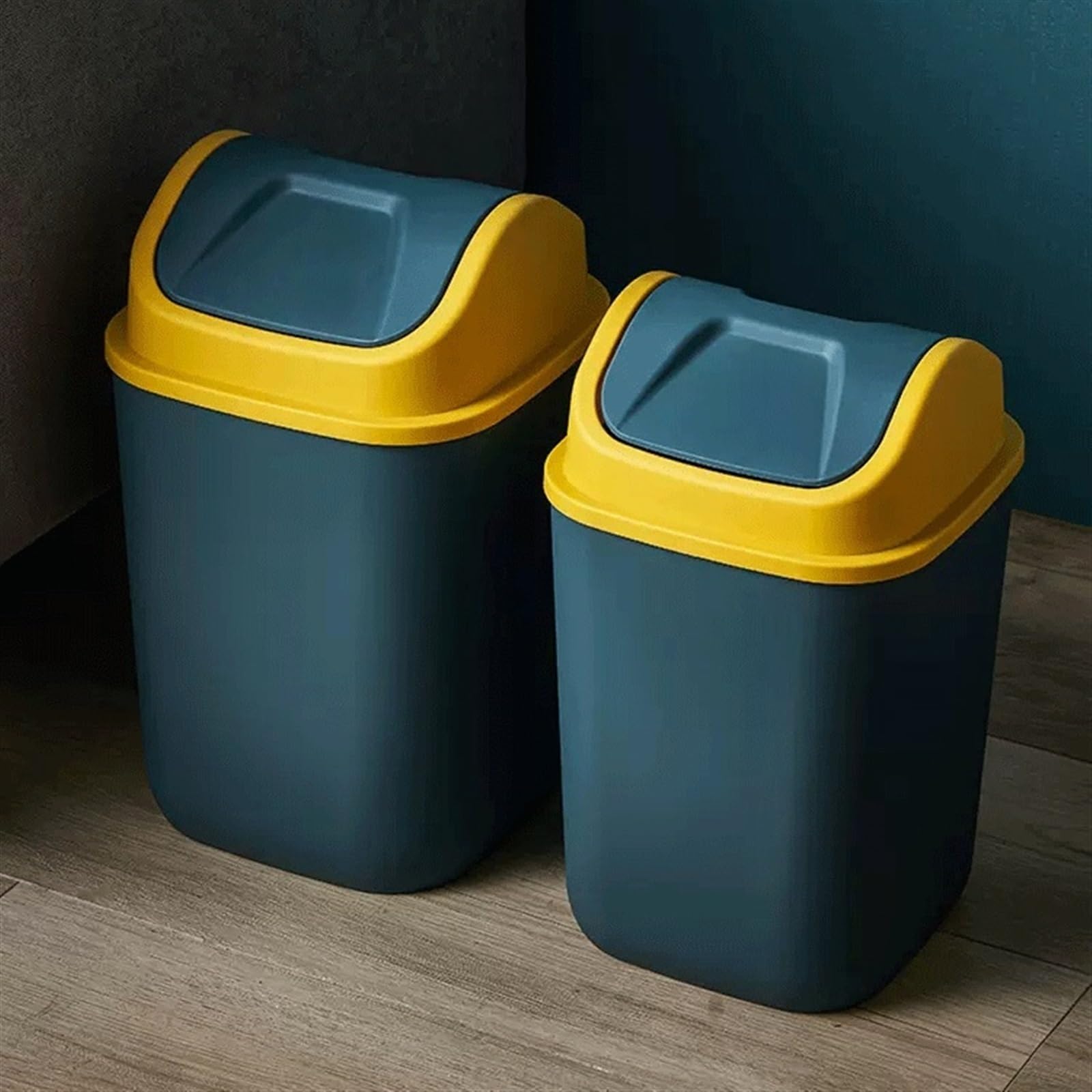 12L/14L Kosz na śmieci do wnętrz z pokrywką Kuchnia Kosz na śmieci Plastikowy kosz na śmieci z ochroną na śmieci Kosz na odpady (niebieski, 14l)