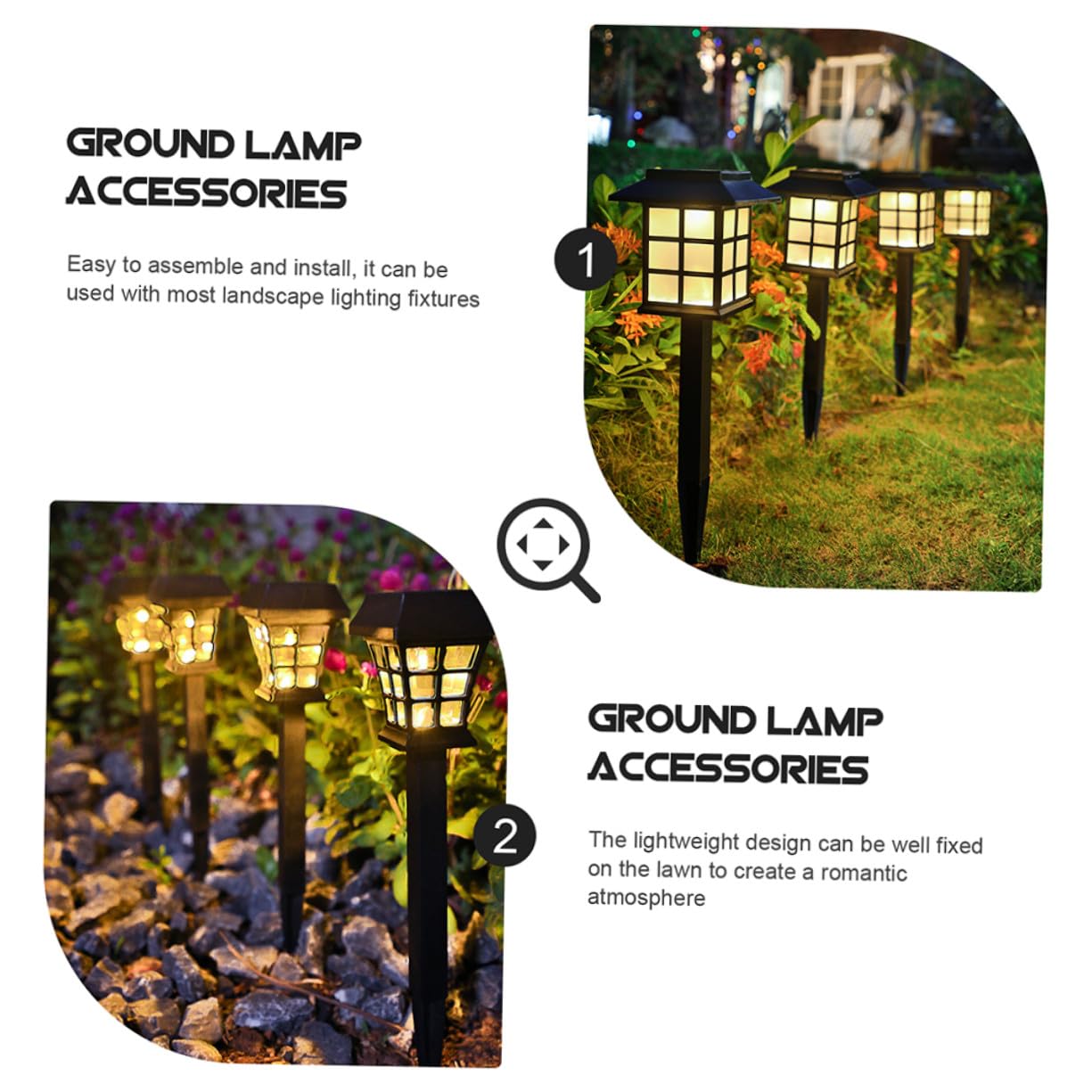 Pali Luminosi da Giardino LED di Ricambio 30 Pezzi Plastico Nero