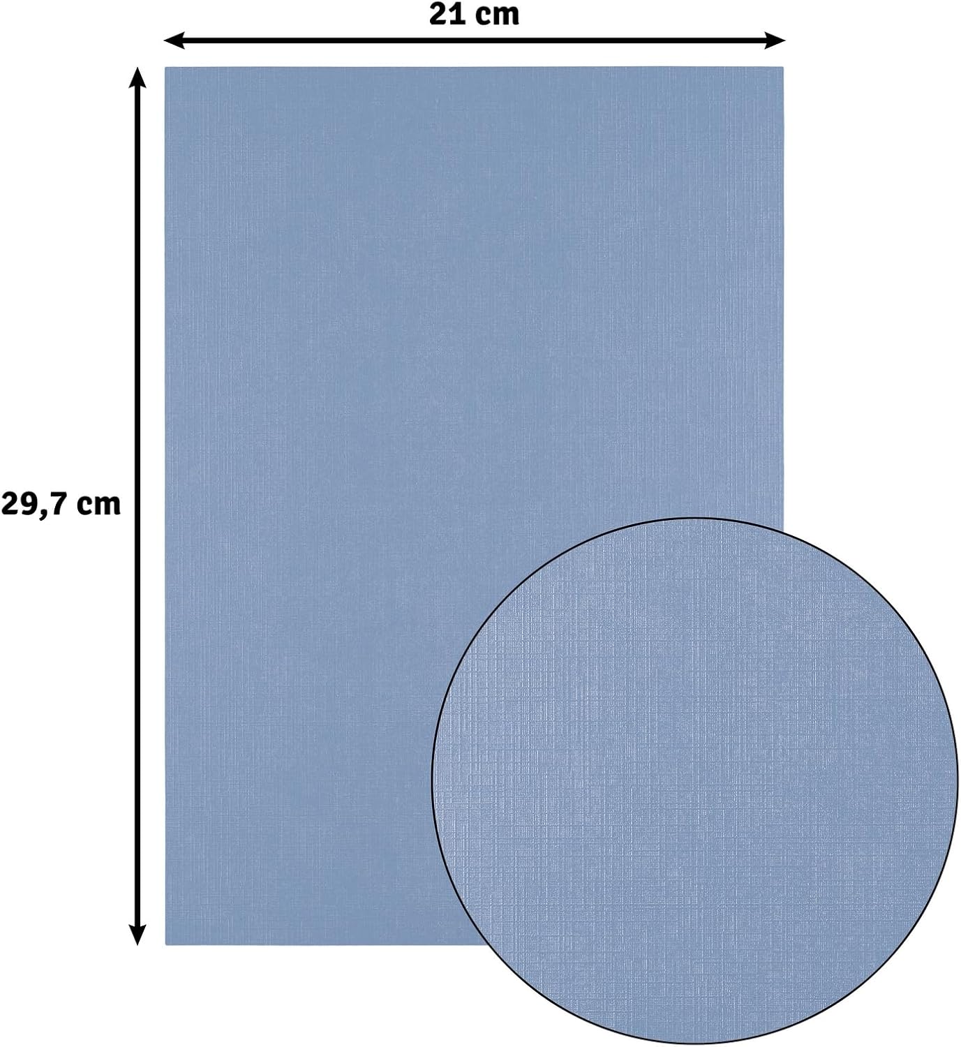 Florence Linen Cardstock Blue 250 g - Coloured Paper A4 - Steel - Card Making - Scrapbooking Supplies - Tear-Resistant - Create Elegant Invitations, Gift Boxes and Art Projects