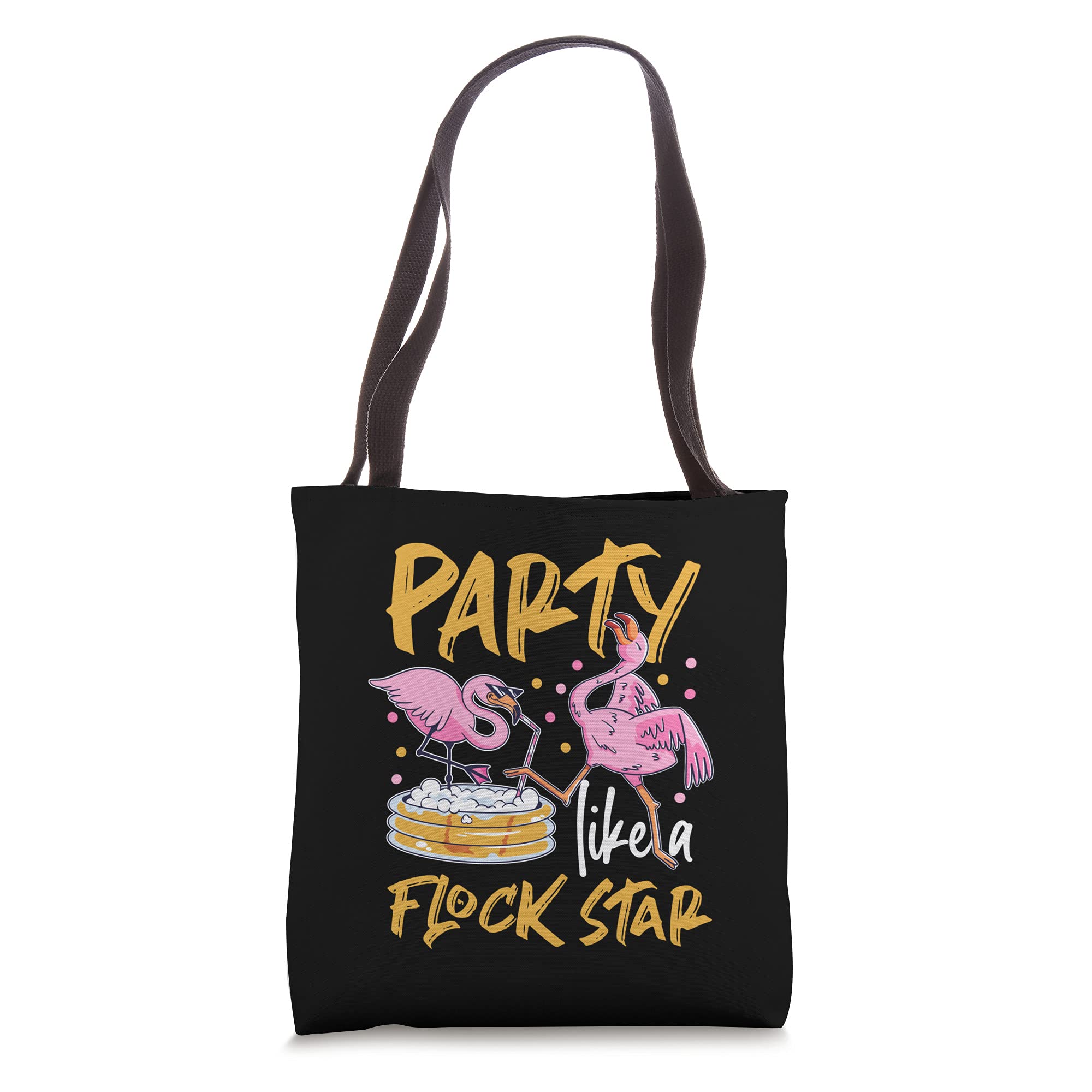 Party Like A Flock Star Flamingos In Kiddie Pool Tote Bag