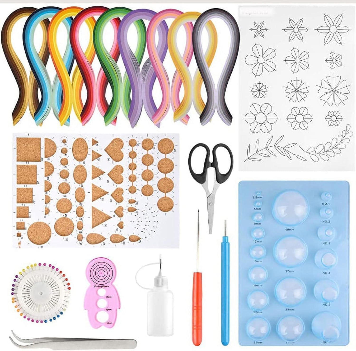 Zinltran Paper Quilling Kits 45 Colors 900 Strips Quilling Art Paper DIY Craft with Tools for Gift and DIY Home Decoration