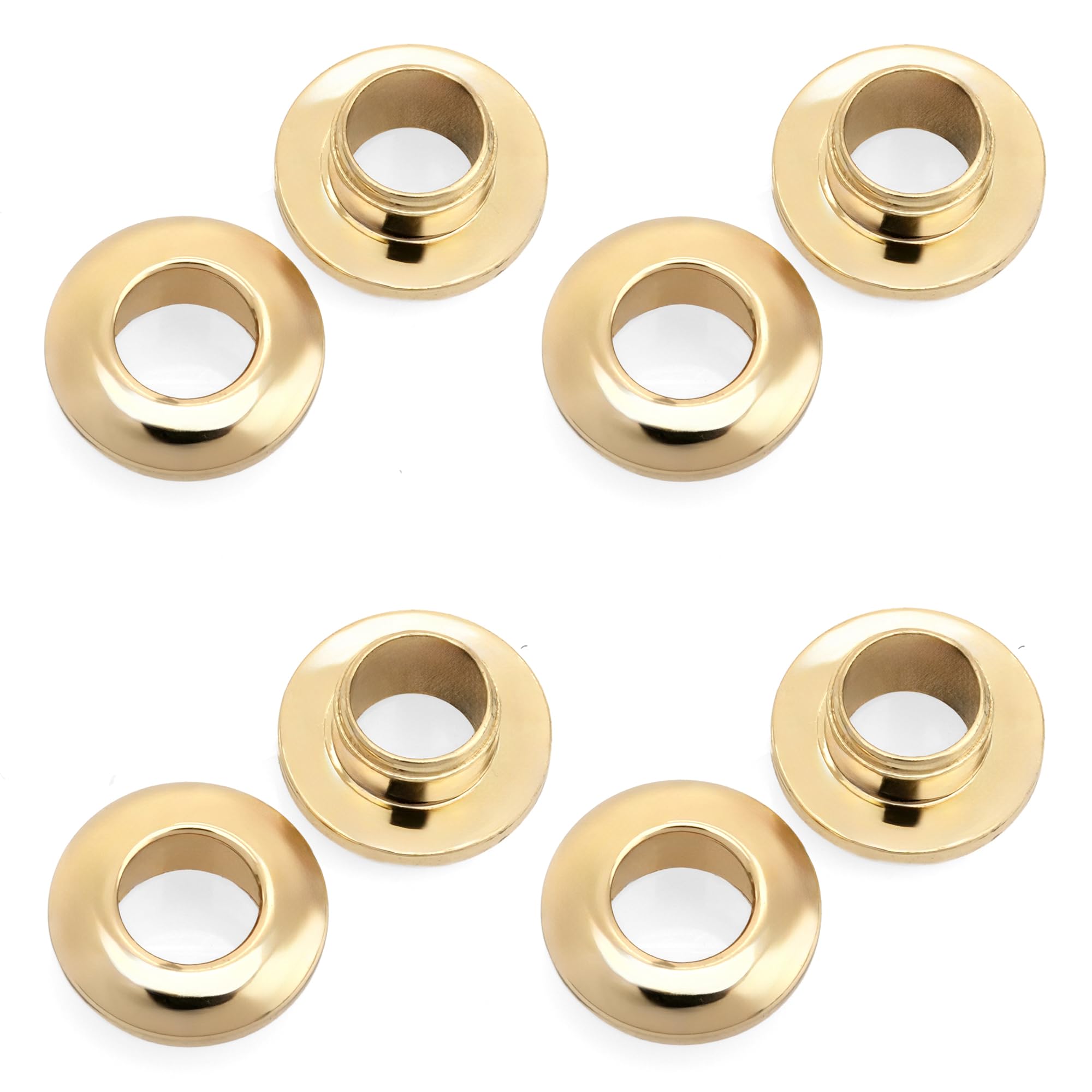 CRAFTMEMORE Metal Push Snap Together Grommet Snap Rings Eyelet O-Rings Purse Loop Easy Installation Pack of 10 (5mm (3/16"), Gold)