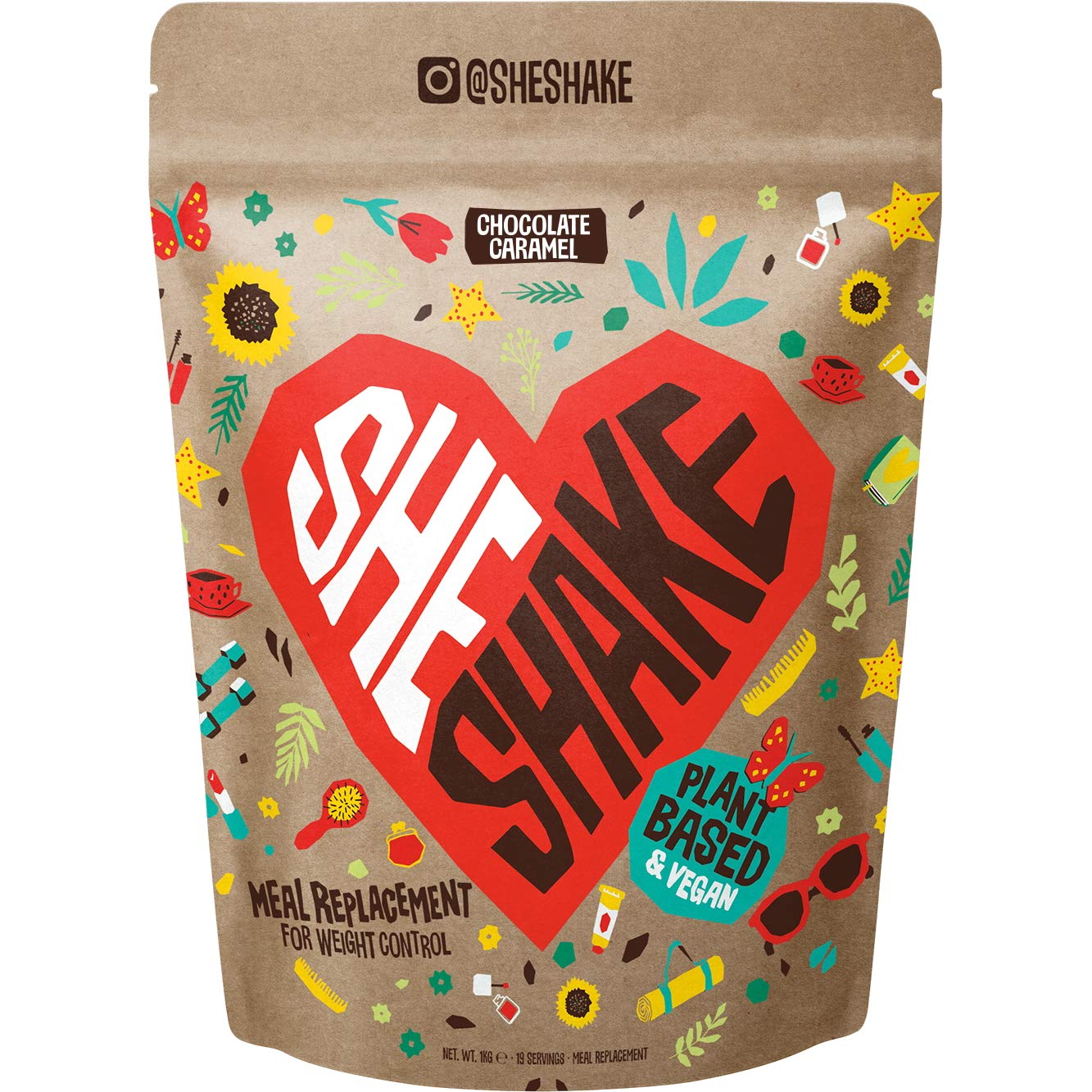 SheShake (1kg) Diet Meal Replacement Shake for Weight Loss - Vegan, Dairy Free & Gluten Free Diet Shakes for women - Made with plant protein powders (Chocolate)