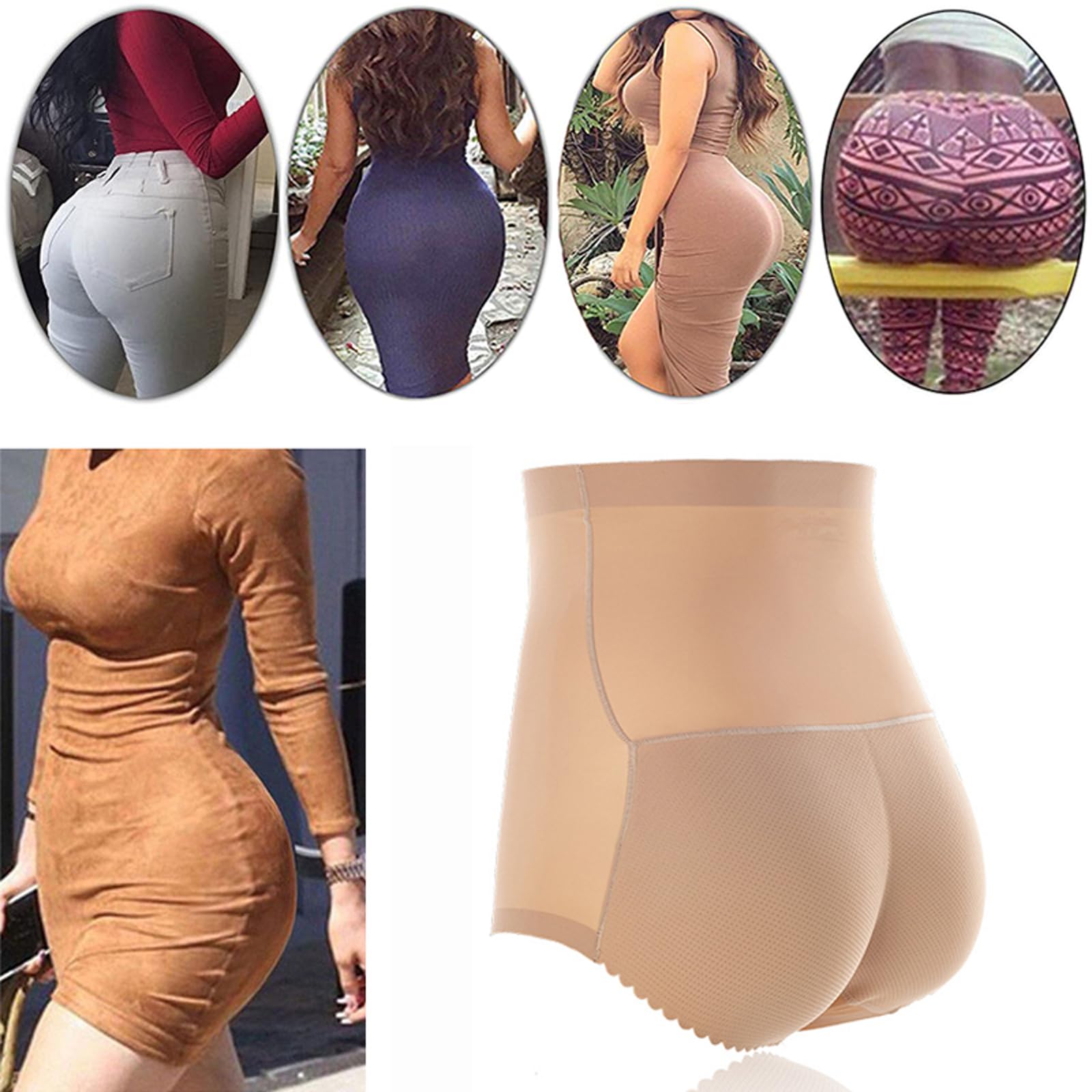 Ropa Interior de Mujer, lencería Adelgazante, Control de Barriga, Moldeador de Cuerpo, Culo Falso, Levantador de glúteos, Bragas Acolchadas de Esponja para Mujer