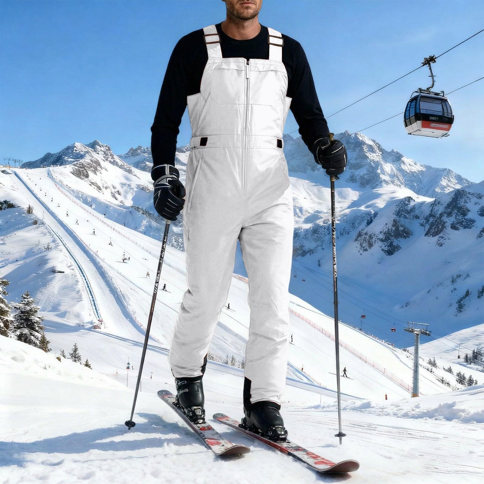 Generisch Skihose Herren Snowboardhose Schneehose Herren Snowboardhose Wasserdicht Baggy Unisex Schneehose - Einfarbig für Isolierte Wärme und Perfekte Passform im Winter