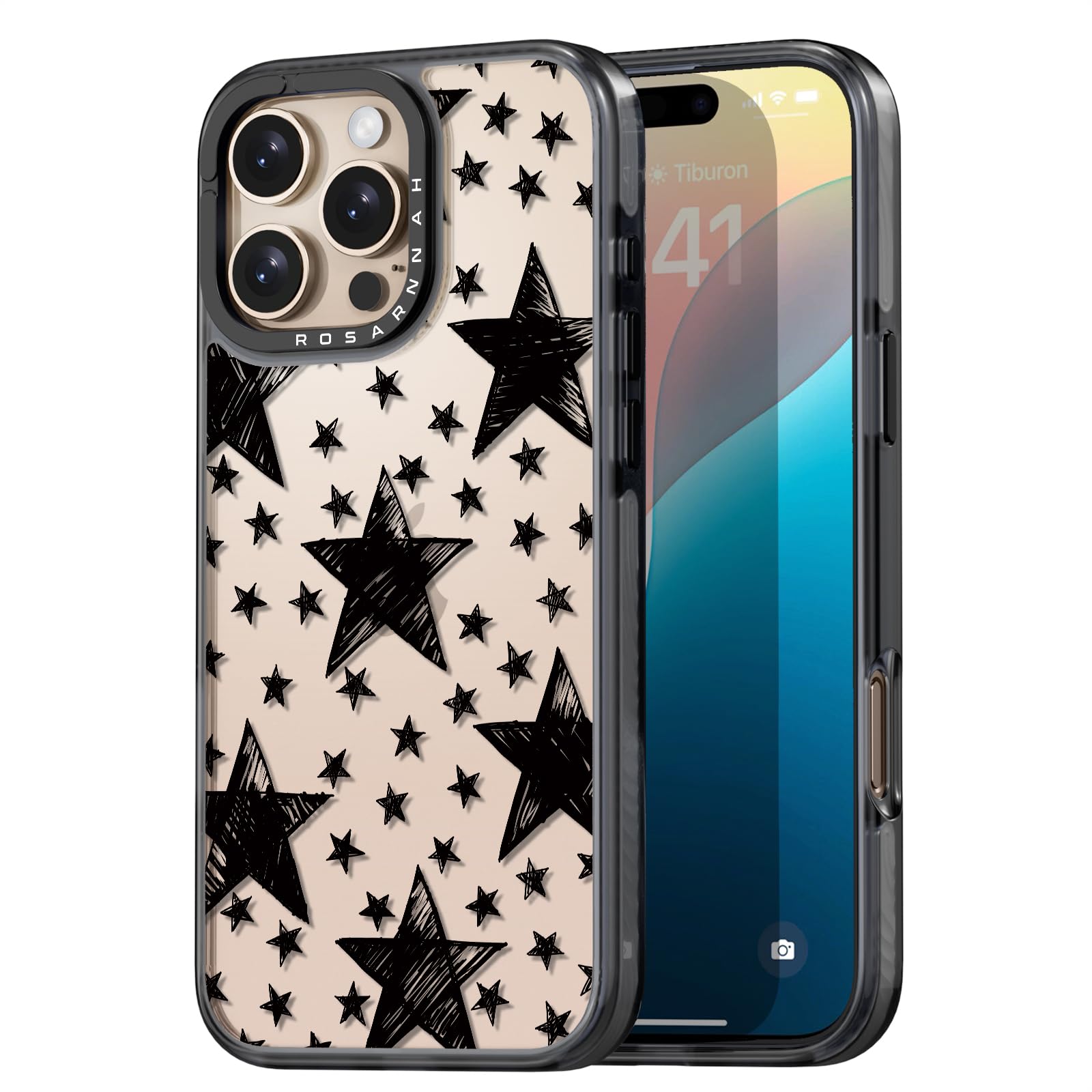 Coque compatible avec iPhone 16 Pro Max robuste à motif étoiles 6,9" - 8