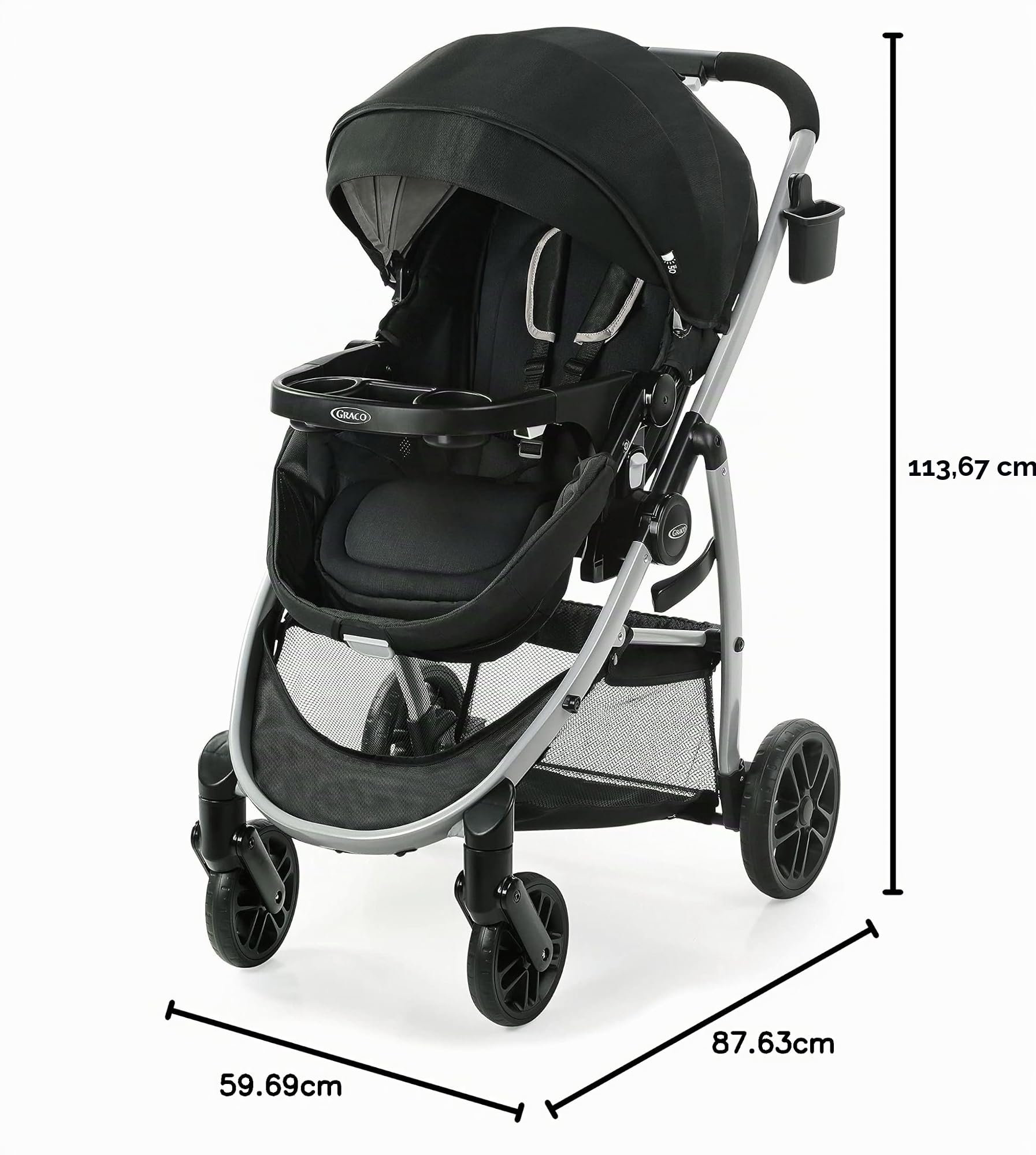 Graco Modes Pramette Kinderwagen mit True Pram Modus, wendbarer Sitz, Einhandfaltung, extra Stauraum