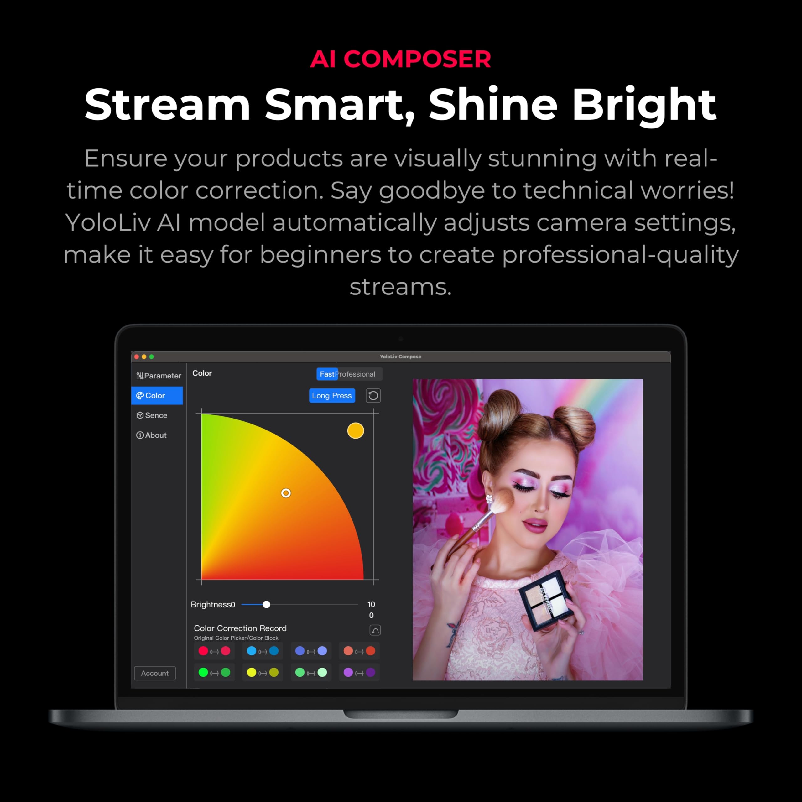 YOLOLIV YoloCam S7, 4K/60 fps-livestreamcamera, ToF-autofocus, MFT | Verwisselbare lenzen (niet inbegrepen), 4/3" IMX-sensor, DUAL NATIVE ISO, AI COMPOSER, HDMI- a USB-uitgang voor PC/Mac