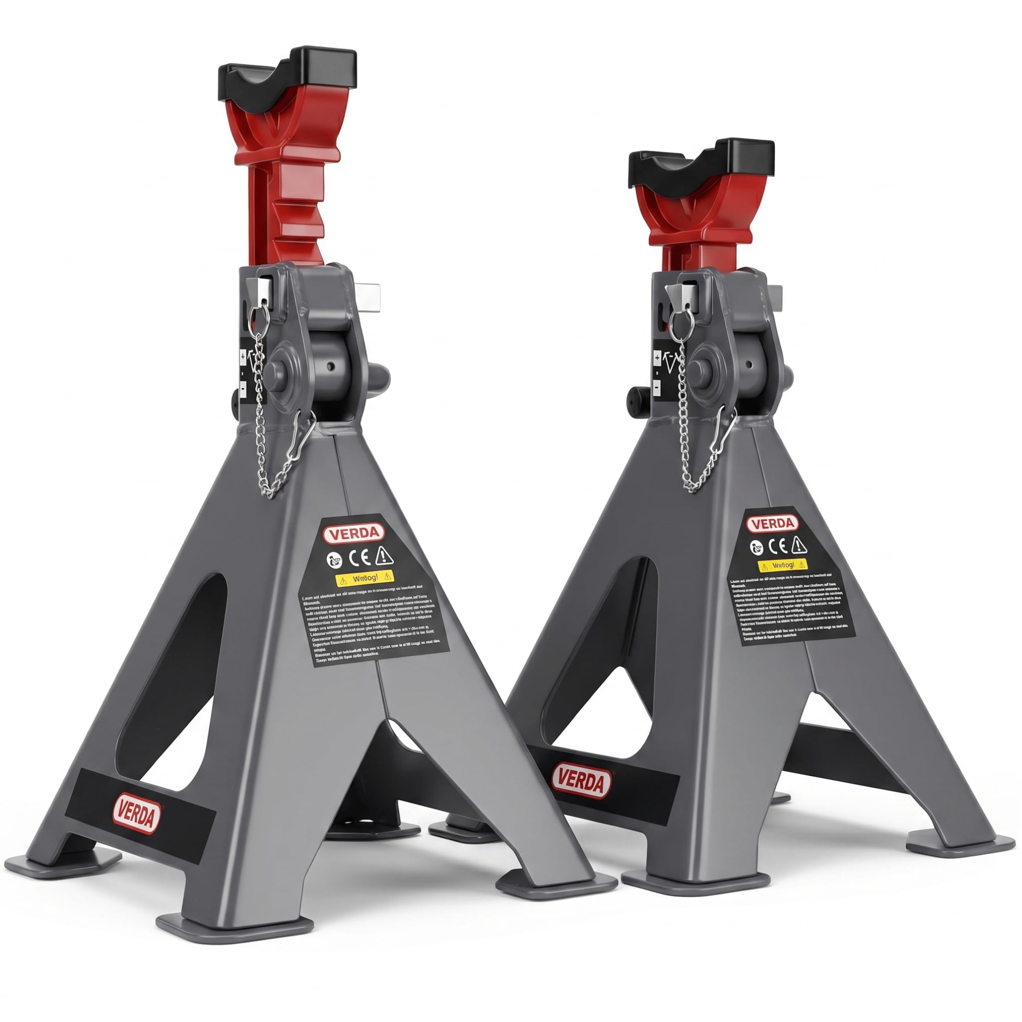 2X Caballetes de Apoyo 6T 410-600 mm Certificados GS, con Seguro + Goma, Soportes de Elevación, Caballetes para Coche, 2 Unidades, para Automóvil y Gato Hidráulico