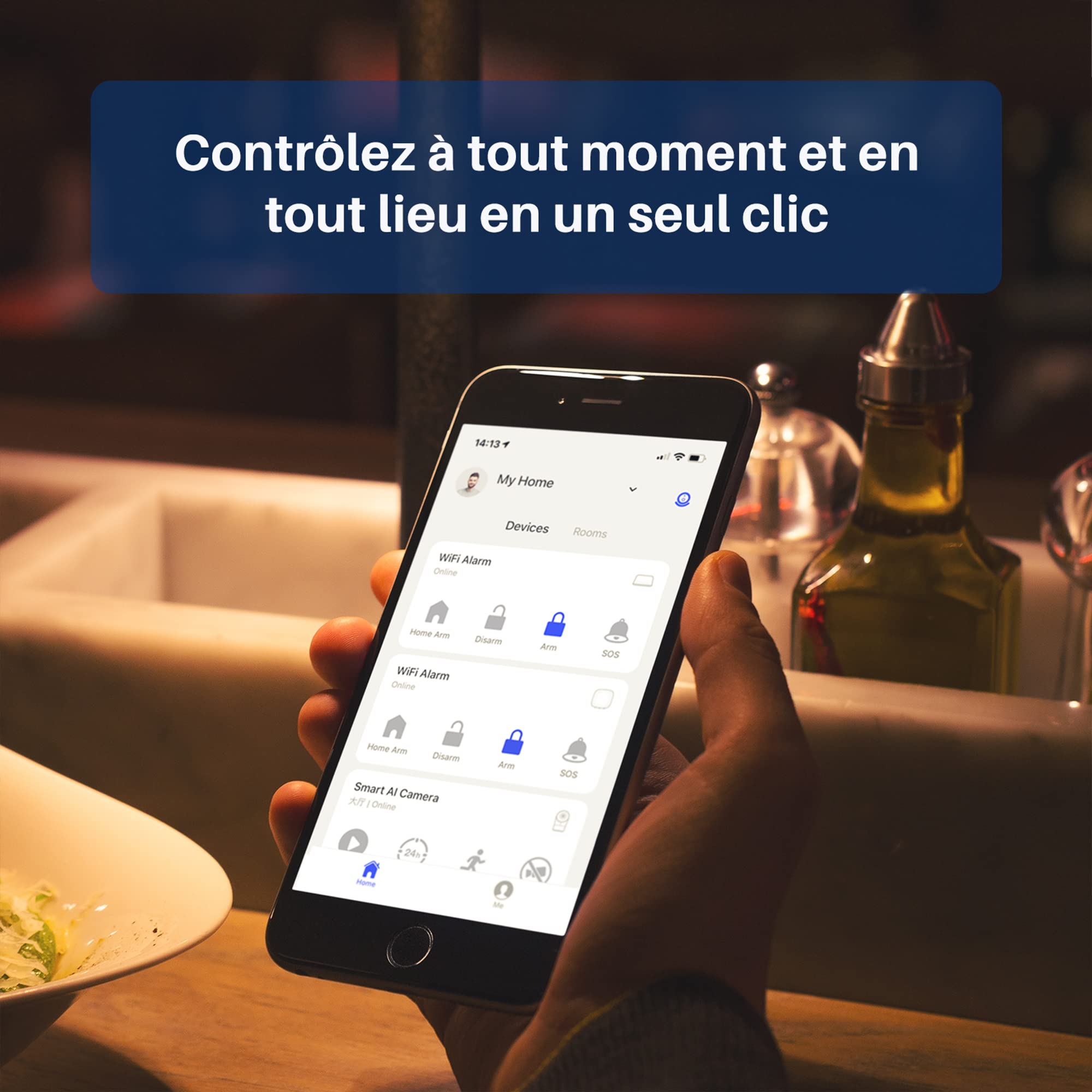 Chuango OV-300 Détecteur de Mouvements - Alarme Maison sans Fil avec Sirène - Ouverture de Porte et Fenêtre - Système de Sécurité Domotique - Hub Intelligent et Capteurs - Smart WiFi Alarme