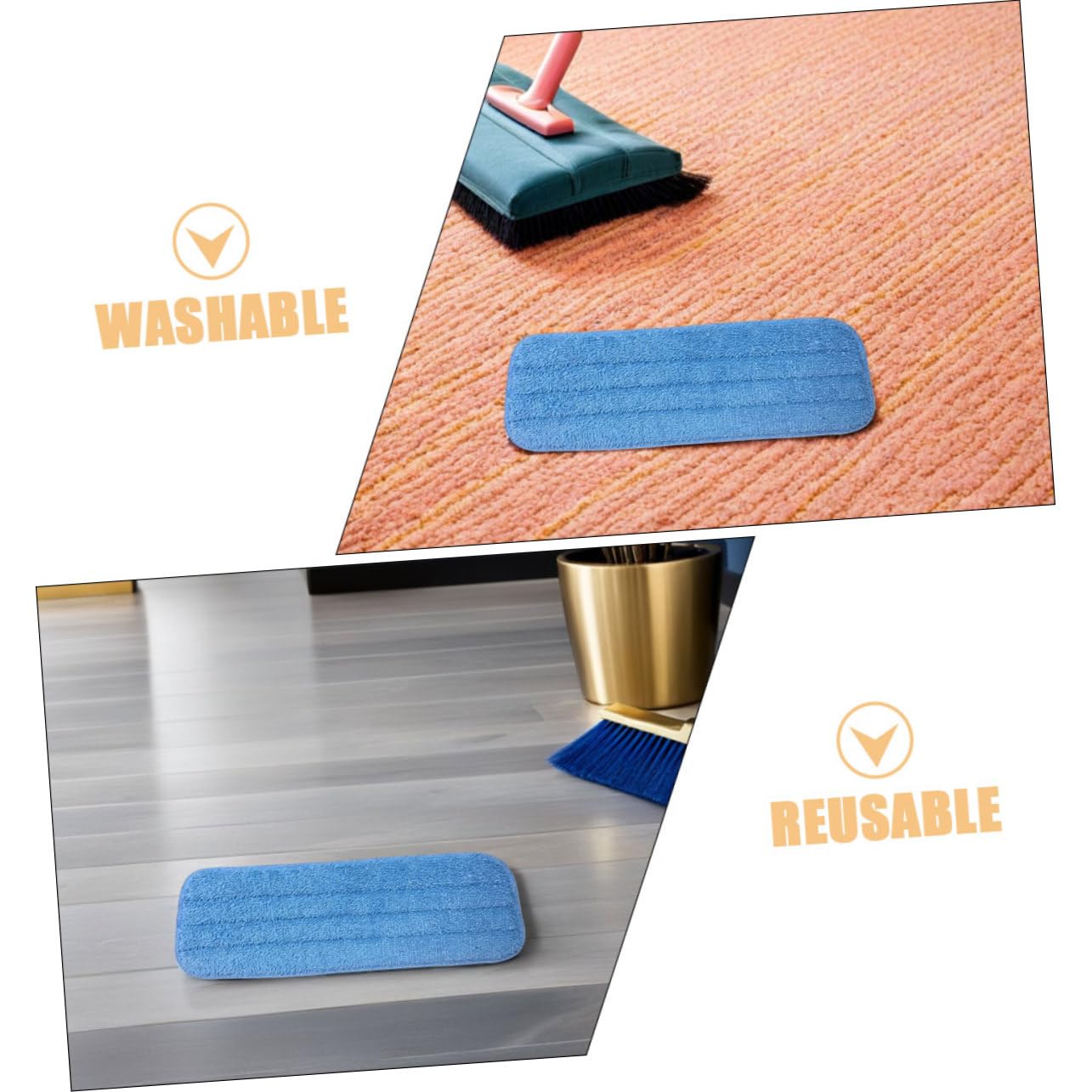 SHERCHPRY 10 Pezzi Panni Riutilizzabili in Microfibra Ricarica Per Mop Spray Panni Lavabili Per Pulizia Di Pavimenti e Superfici Dure