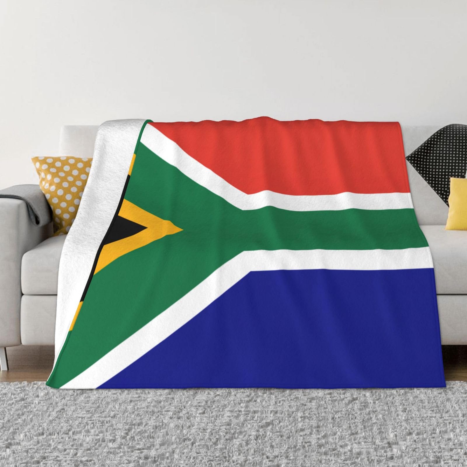 MUFLVDX South African Flag Print Comfy and Cozy Blanket,Lightweight Warm Blanket for Bed,Couch and Travel