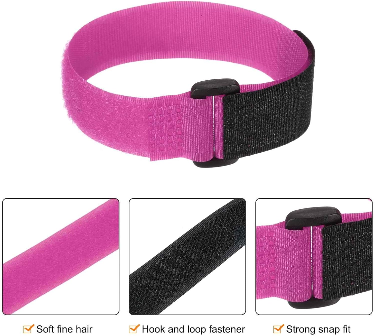 MECCANIXITY 6 Pcs Reusable Battery Tie Down Straps, 1"x12" Nylon Multipurpose Battery Hold Down Adjustable Cinch Strap Hook Loop Fastening Tie for Quadcopters FPV RC Drone Boat Car, Pink