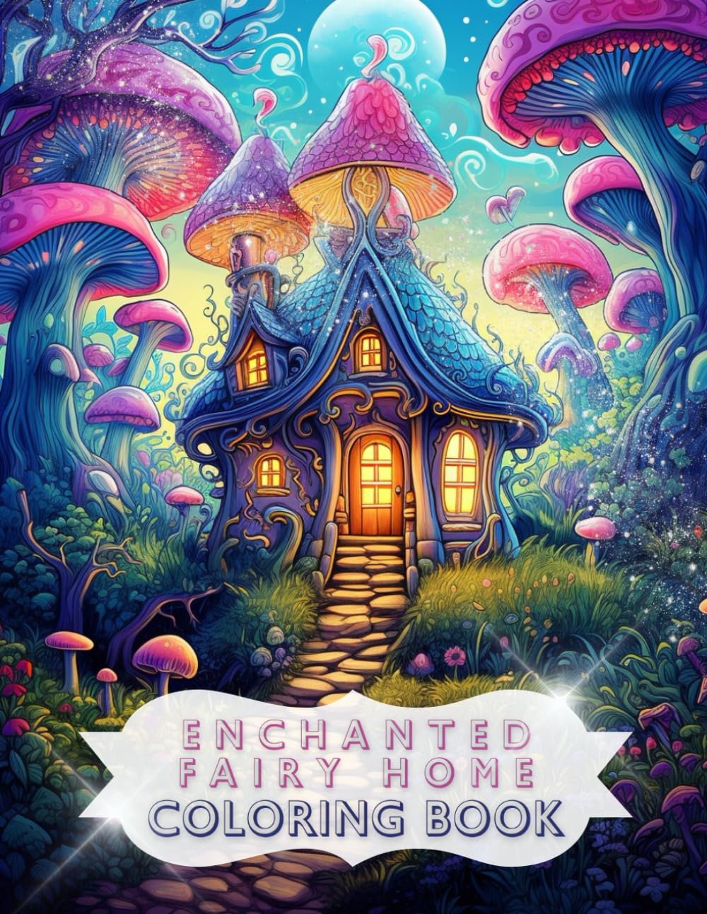 Enchanted Fairy Homes Adult Coloring Book For Adults Fantasy Fairy Mushroom Homes Mythical Homes Coloring Pages for Adult