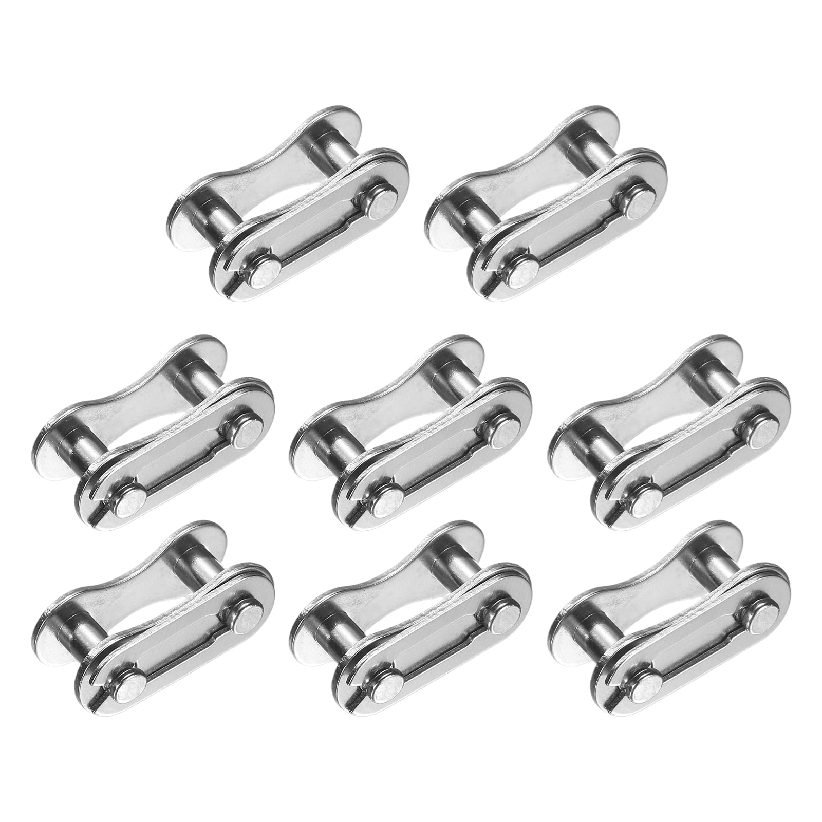 YELARXI Bicycle Missing Link, Single Speed Reusable Bike Chain Master Quick Link Bicycle Chain Replacement Kit Coupling 8Pairs & Silver - Fitting For(Mountain/Road/Racing Bikes)