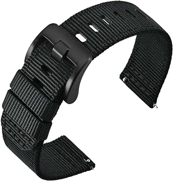 ANNEFIT Nylon Watch Strap for Men 18mm 19mm 20mm 22mm 24mm, Quick Release Military Watch Band with Heavy Duty Stainless Steel Buckle