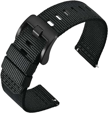 ANNEFIT Quick Release Watch Bands, Military Nylon Watch Strap for Men, Multiple Colors & Width 18mm, 19mm, 20mm, 22mm, 24mm