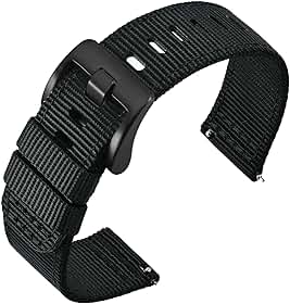 Pulseiras de relógio de liberação rápida, pulseira masculina de nylon militar, várias cores e largura (18 mm, 19 mm, 20 mm, 22 mm, 24 mm)