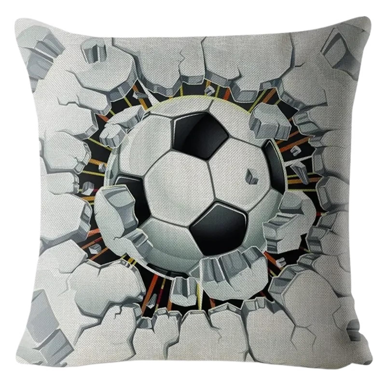 GIYXHU Cartoon Football Print Pillow Square Cushion Sofa Home Decor for Sofa(Color2)