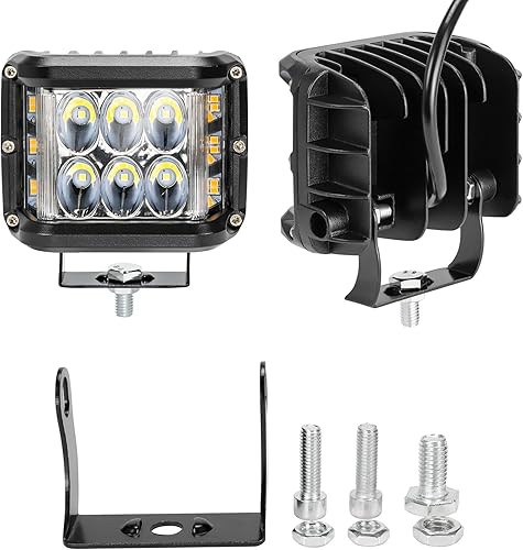 Miniatura 7 de AUTOXBERT 2 piezas de luces laterales de cápsulas, luces LED estroboscópicas de cubo de 4 pulgadas de doble cara para todo terreno con destello