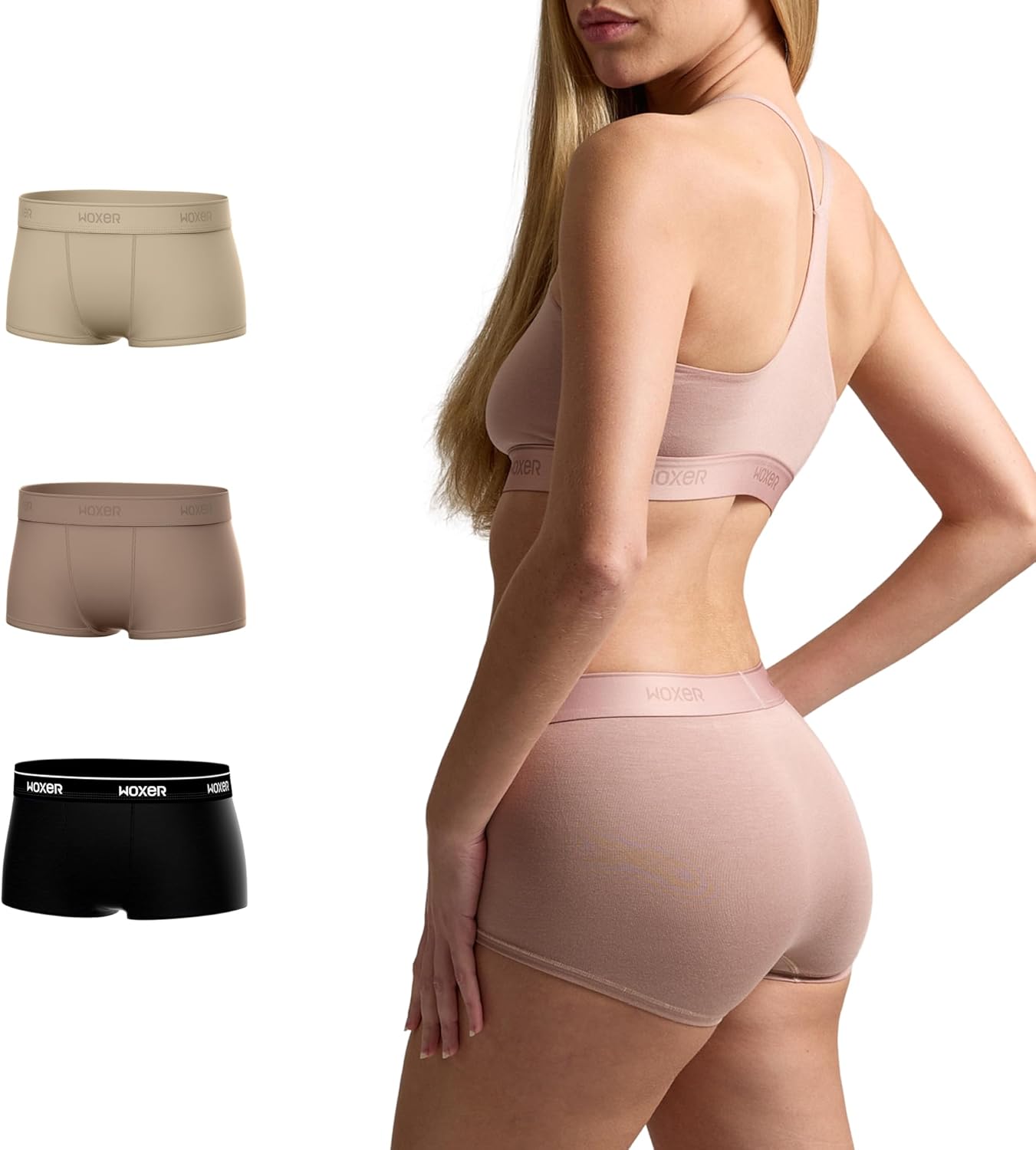 Woxer Womens Boxer Briefs Underwear – Ultra Short Boyshorts Panties, Modal Fabric, Chafe-Free, Boxers for Sleep & Gym