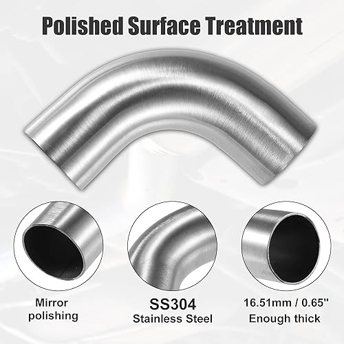 Miniatura 4 de X AUTOHAUX 1 Uds. OD 2.5 pulgadas 90 grados mandril codo curva SS304 tubo de acero inoxidable tubo de escape codo para coche sistema de escape