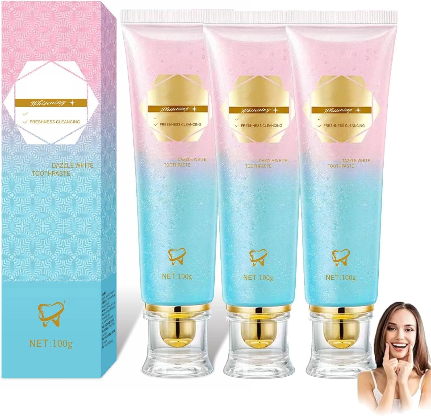Luvra Niacinamide Toothpaste Niacinamide Whitening Toothpaste Niacinamides Intensive Whitening Toot Natural Whitening Toothpaste with Niacinamide Gentle Formula for Whiter Teeth 3 Pieces