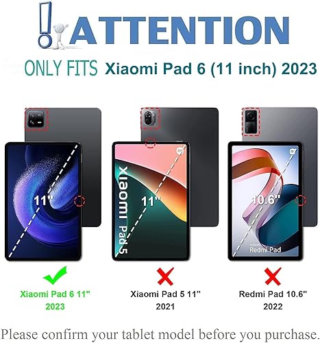 Miniatura 2 de Funda de teclado para tableta Xiaomi Pad 6Pad 6 Pro de 11 pulgadas 2023, cubierta delgada de poliuretano con teclado Bluetooth inalámbrico