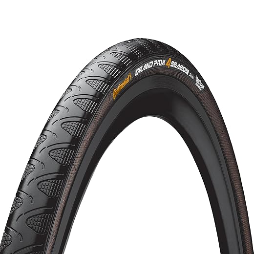Continental Grand Prix 4 Season Road Bike Tire - Vectran Puncture Protection, DuraSkin Sidewall Protection, All Season Replacement Clincher Tire (23c, 25c, 28c, 32c)