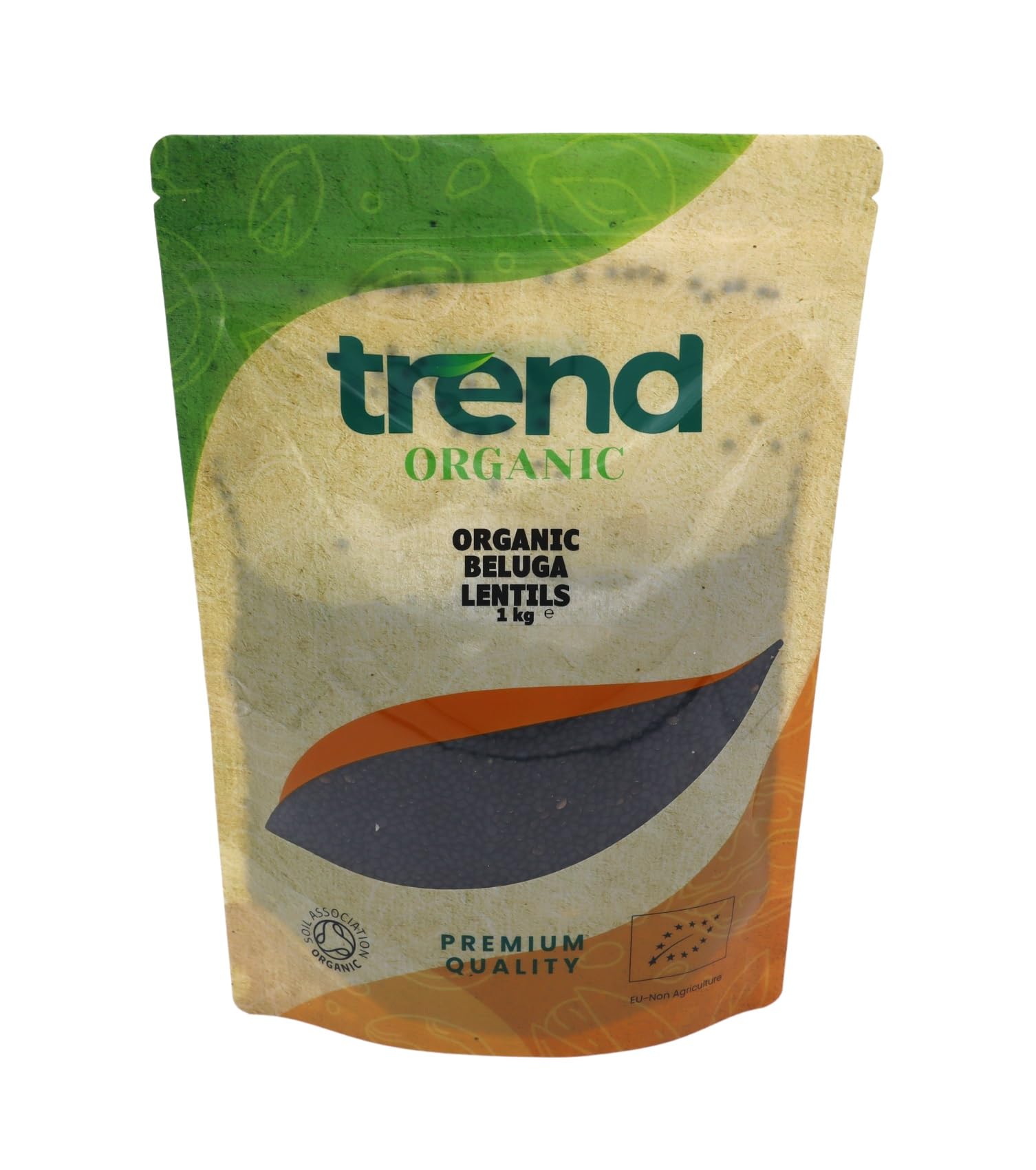 Trend Organic Beluga Lentils, 1kg - Nutrient-Rich and Firm Textured Black Lentils, Ideal for Salads, Soups, and Main Courses, Certified Organic, Vegan, Non-GMO, No Perservatives or No Additives, Raw