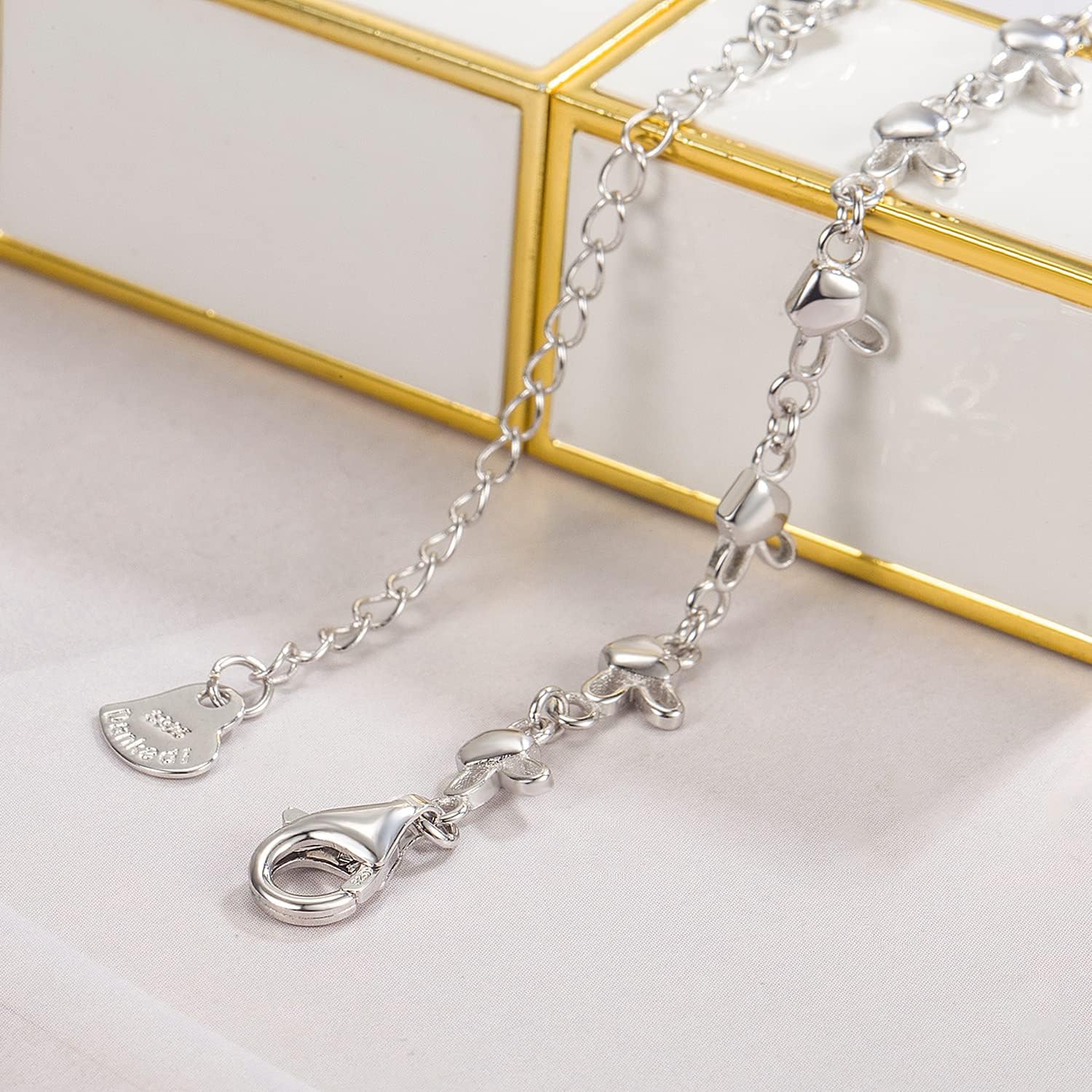 Dankadi 925 Sterling Silver Infinity Love Heart Link Bracelets Women Cute Animal Little Rabbit Bangle Jewelry Gifts For Wife Her,6.7in +1.3in Extender Chain - Image 5