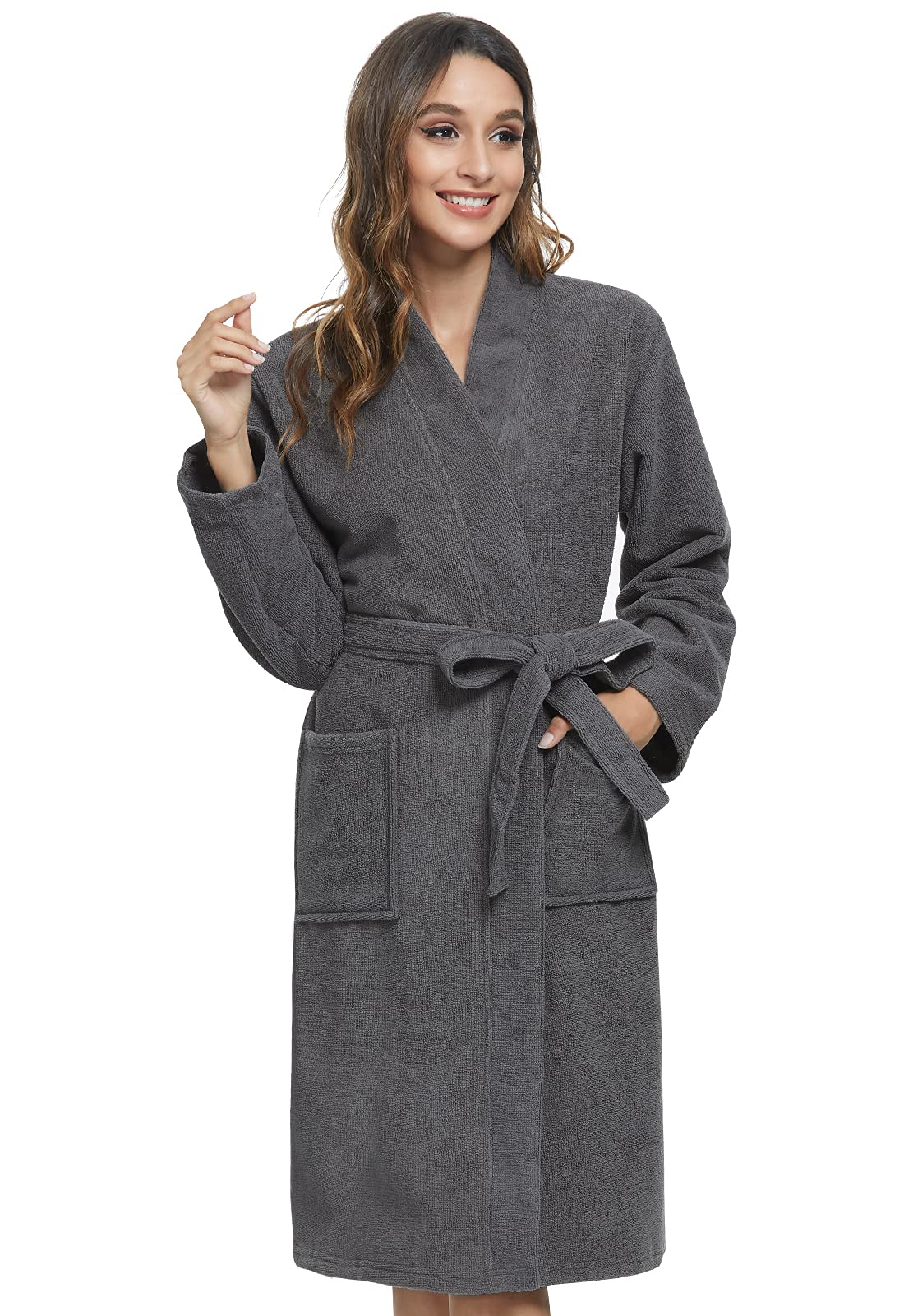 Orrpally Women Kimono Robes Lightweight Terry Cloth Bathrobe Knee Length Bath Robe