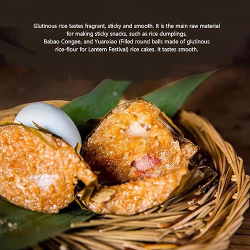 Miniatura 4 de Arroz glutinoso de 15.8 onzas, se puede utilizar para hacer arroz glutinoso congee, babaofan (arroz con ocho deliciosos ingredientes), bola de masa