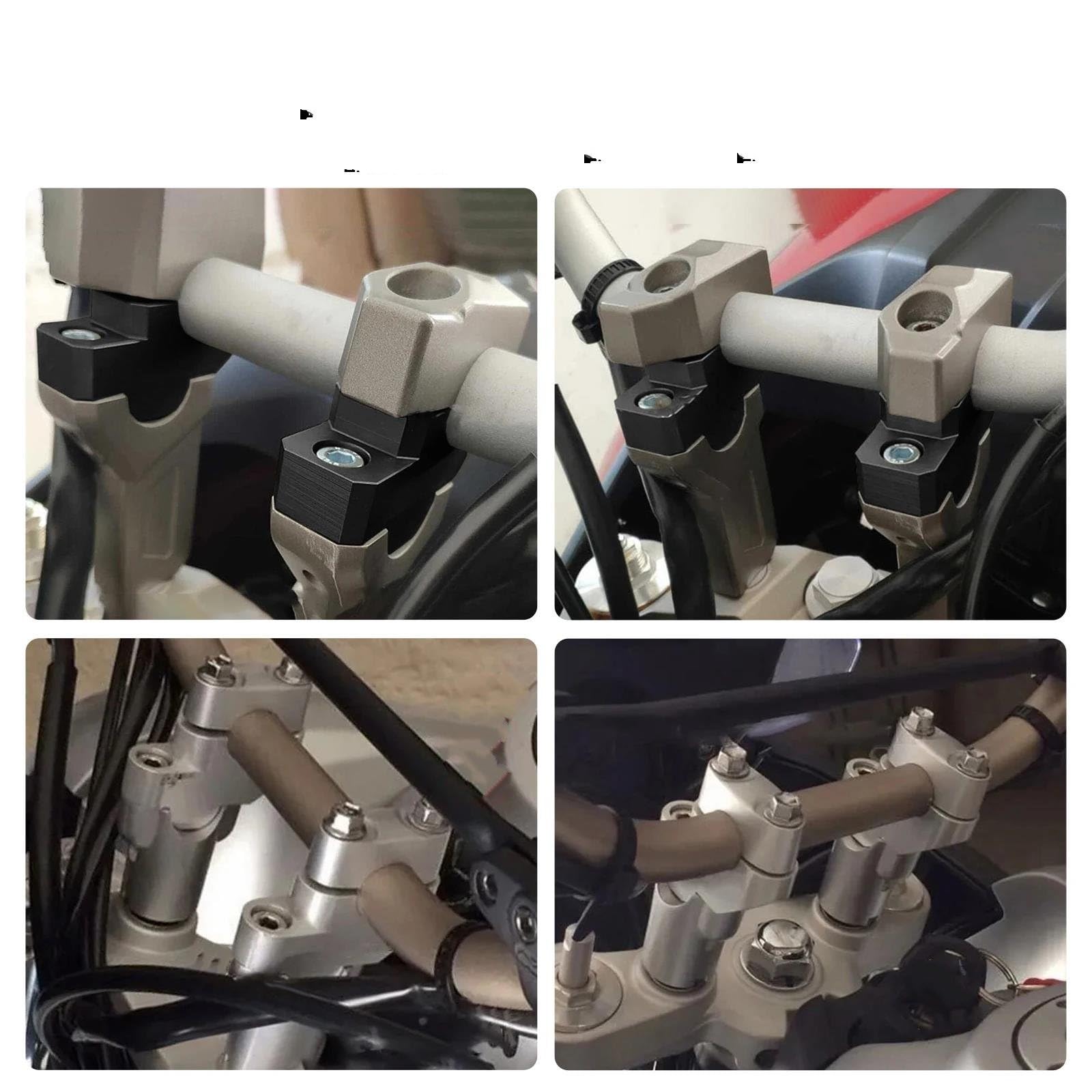Extensión Levante Clip Elevador De Manillar para Yamaha MT-09 Tracer FZ09 2015-2020 Tracer 900 XSR900 2017-2020. Adaptador De Extensión De Elevación. Ajustable del Conector(Plata)