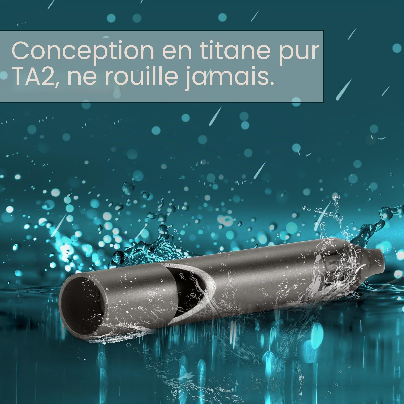 Sifflet D’urgence Gosknor En Titane Avec 2 Anneaux – 120 DB, Survie Camping Rando, Dressage Chien, Léger Et Compact