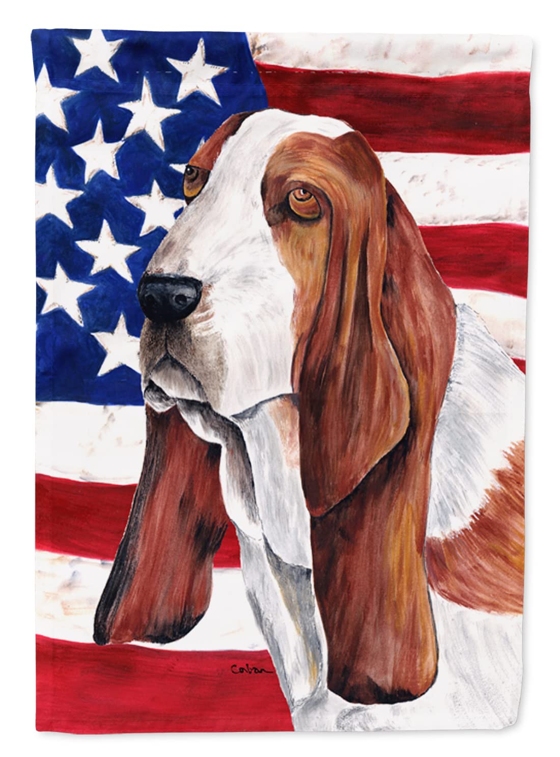 Drapeau Basset Hound américain grand format Caroline's Treasures anti-décoloration pour jardin