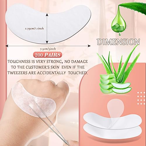 Miniatura 2 de 200 pares de almohadillas de gel para debajo de los ojos, almohadillas de gel para extensión de pestañas, kit de parches para suministros de