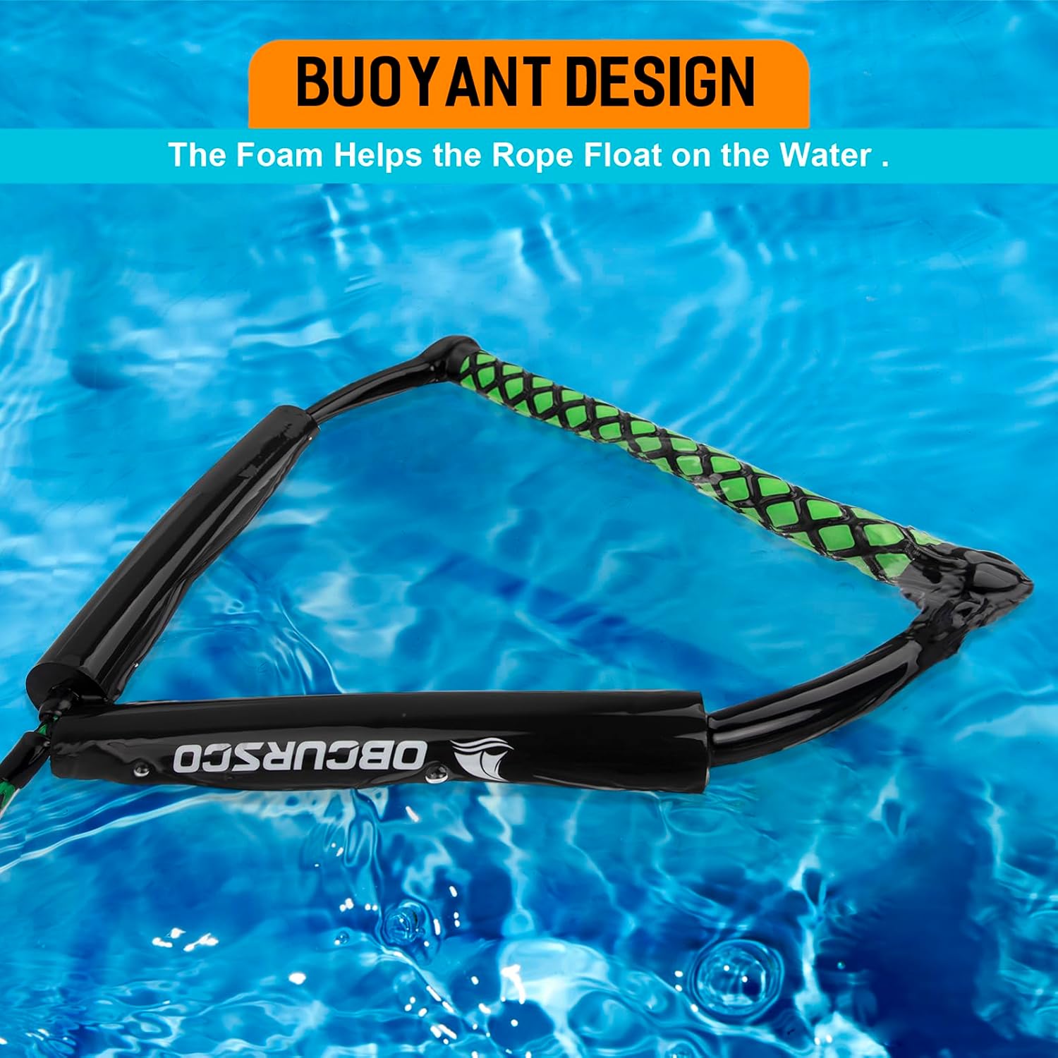 Obcursco 75FT Wakeboard Rope, Water Ski Ropes with EVA Handle for Water Skiing, Wakeboard, Kneeboard