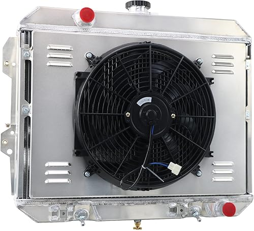 Miniatura 9 de Radiador para Nissan Datsun 280ZX 280 ZX 280 ZX 280C 430 Sedan 2.8L L6, radiador de aluminio de rendimiento completo de 3 filas