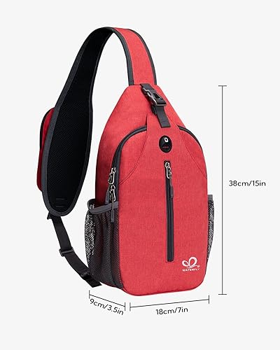 Miniatura 75 de Waterfly - Mochila cruzada tipo bandolera para viajes y caminatas, bolsa de pecho, Gris, talla única