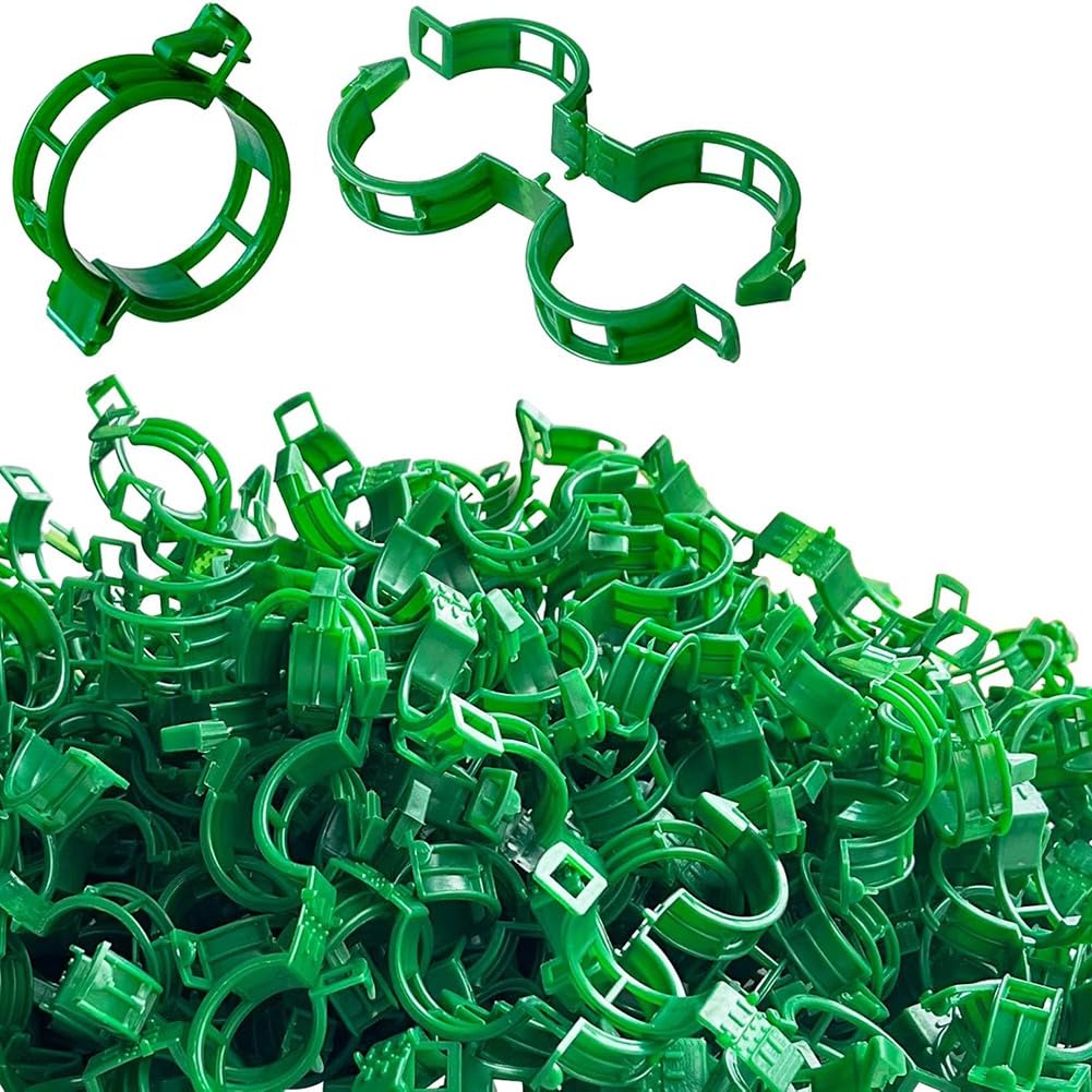 Jnchdghwa Green 500 Pcs Tomato Clips,Plastic Vine Clips,Plant Support Clips For Gardening,Climbing Plants,Tomato,Vegetables(Green)