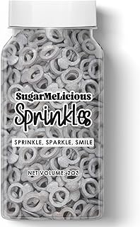 SugarMeLicious Silver Wedding Ring Thick Candy Quins, Cupcake Confetti, Anniversary, Engagement Sprinkles, 2oz