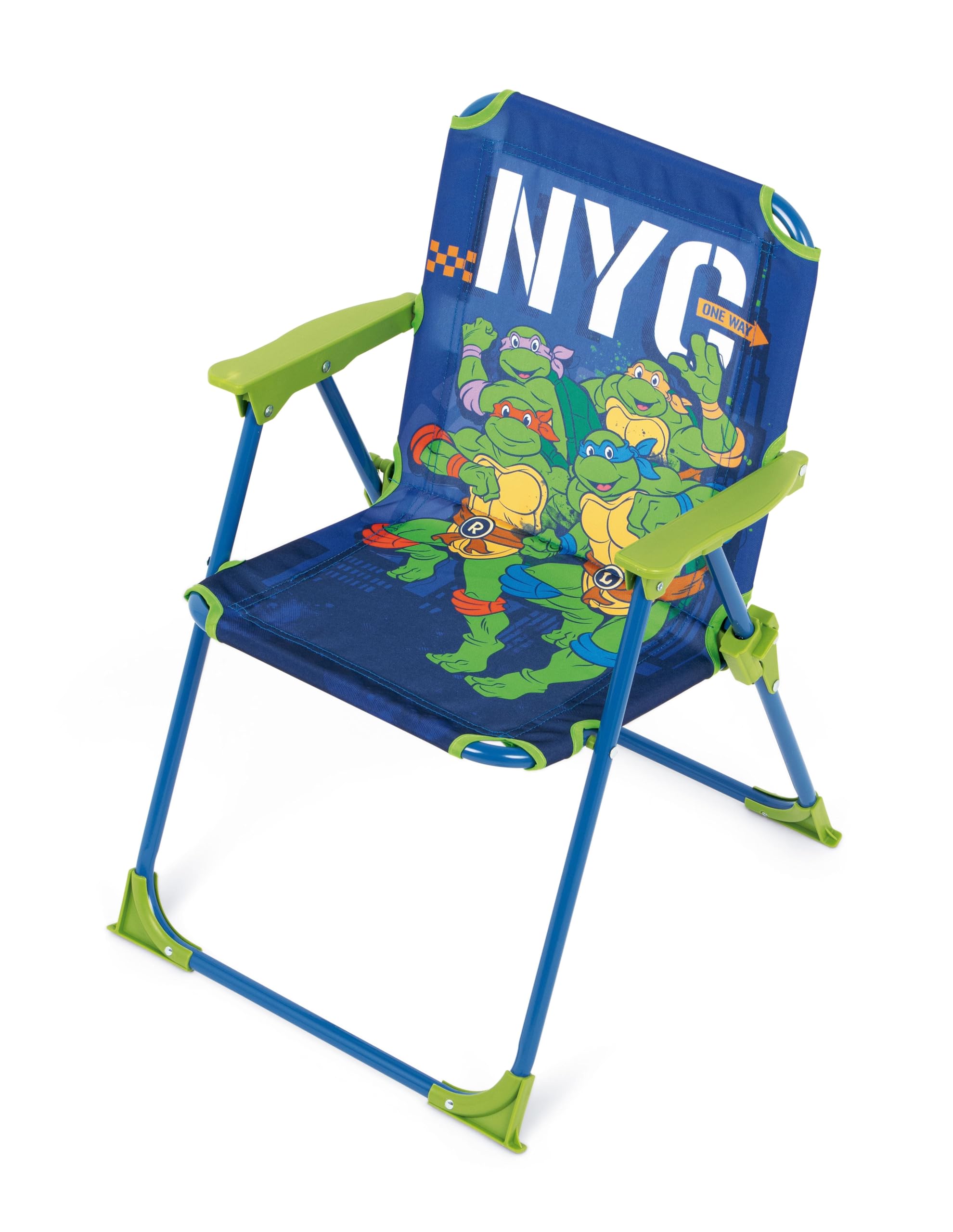 ARDITEX Silla Plegable con Brazos de Las Tortugas Ninja - 38x32x53cm - Adecuado para jardín, Camping, Playa o montaña - Ideal para niños y niñas.