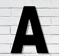 Vista 1 de Números de casa grandes de 8 pulgadas, señalización moderna negra para exteriores, estilo ancho y nunca se oxida, letra A