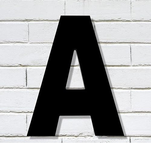 Números de casa grandes de 8 pulgadas, señalización moderna negra para exteriores, estilo ancho y nunca se oxida, letra A