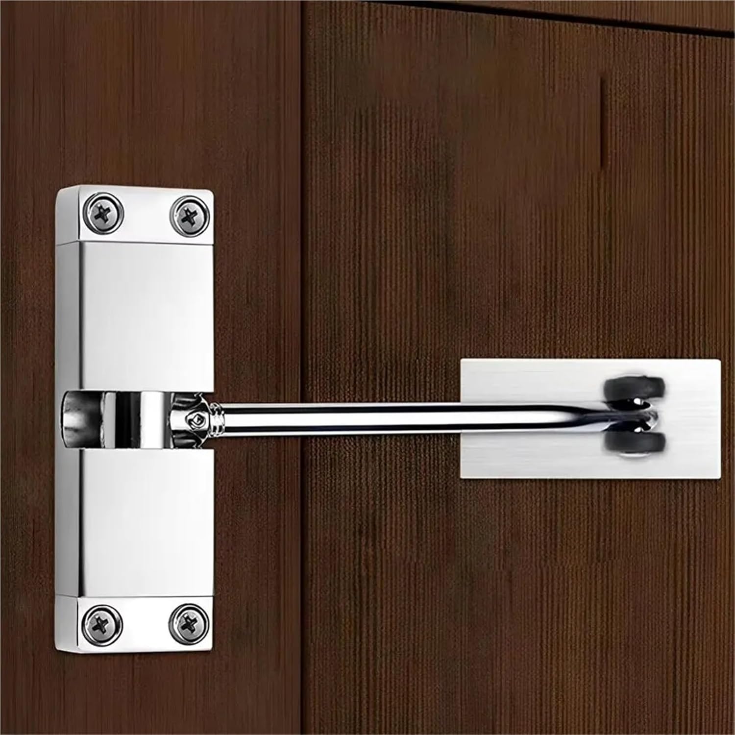 Aluminum Alloy Door Closer Safety Wear Resist Closing Hinge Mounted Self-Closing Spring Furniture(DVPEN01-SL)
