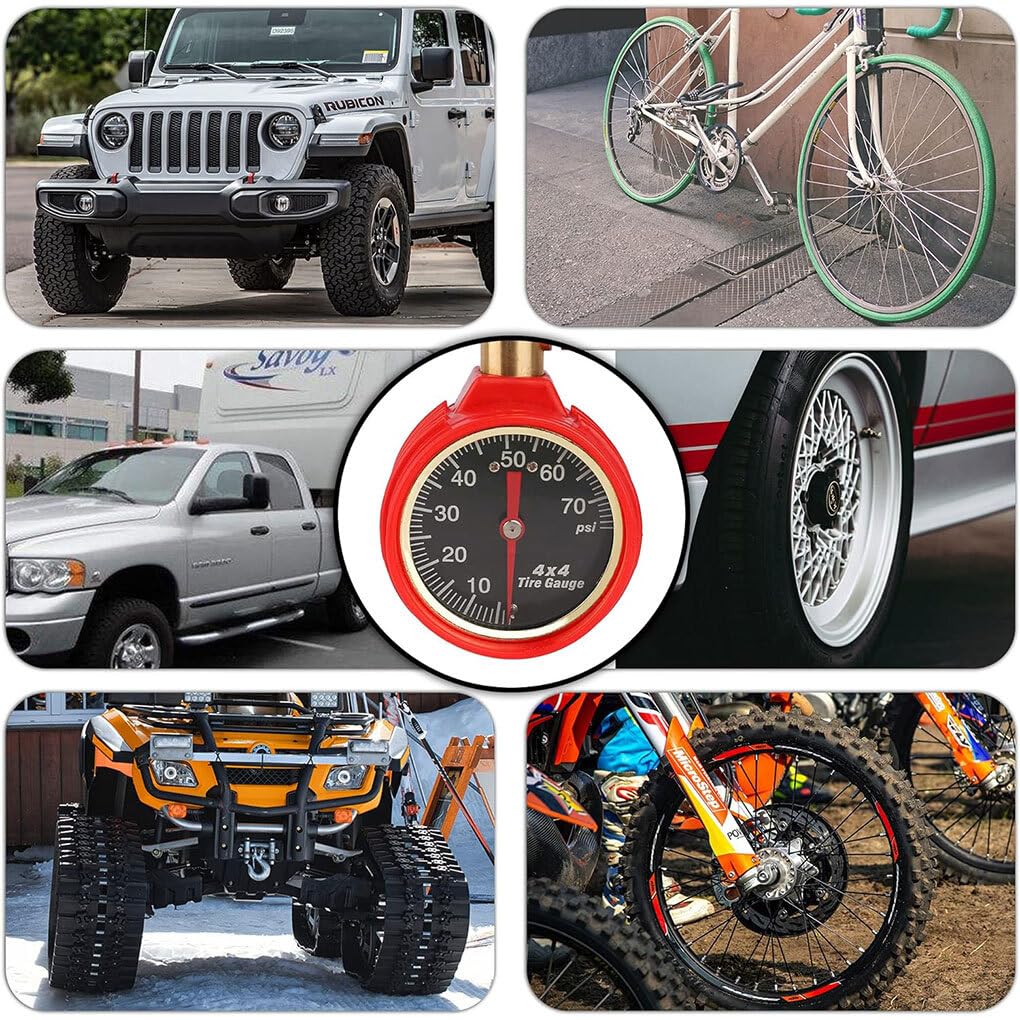 Medidor de presión de neumáticos, deflactores 4X4 para Motocicletas automotrices, Bicicletas, Camiones, ATV, UTV, Kit de deflactor de neumáticos 0-75PSI 4X4