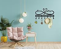 Vista 7 de Personalized Key Holder for Wall, Metal Infinity Heart Key Hooks, Key Hooks for Wall, Coat Rack, Custom Name Key Rack, Key Holder Wall Hanging