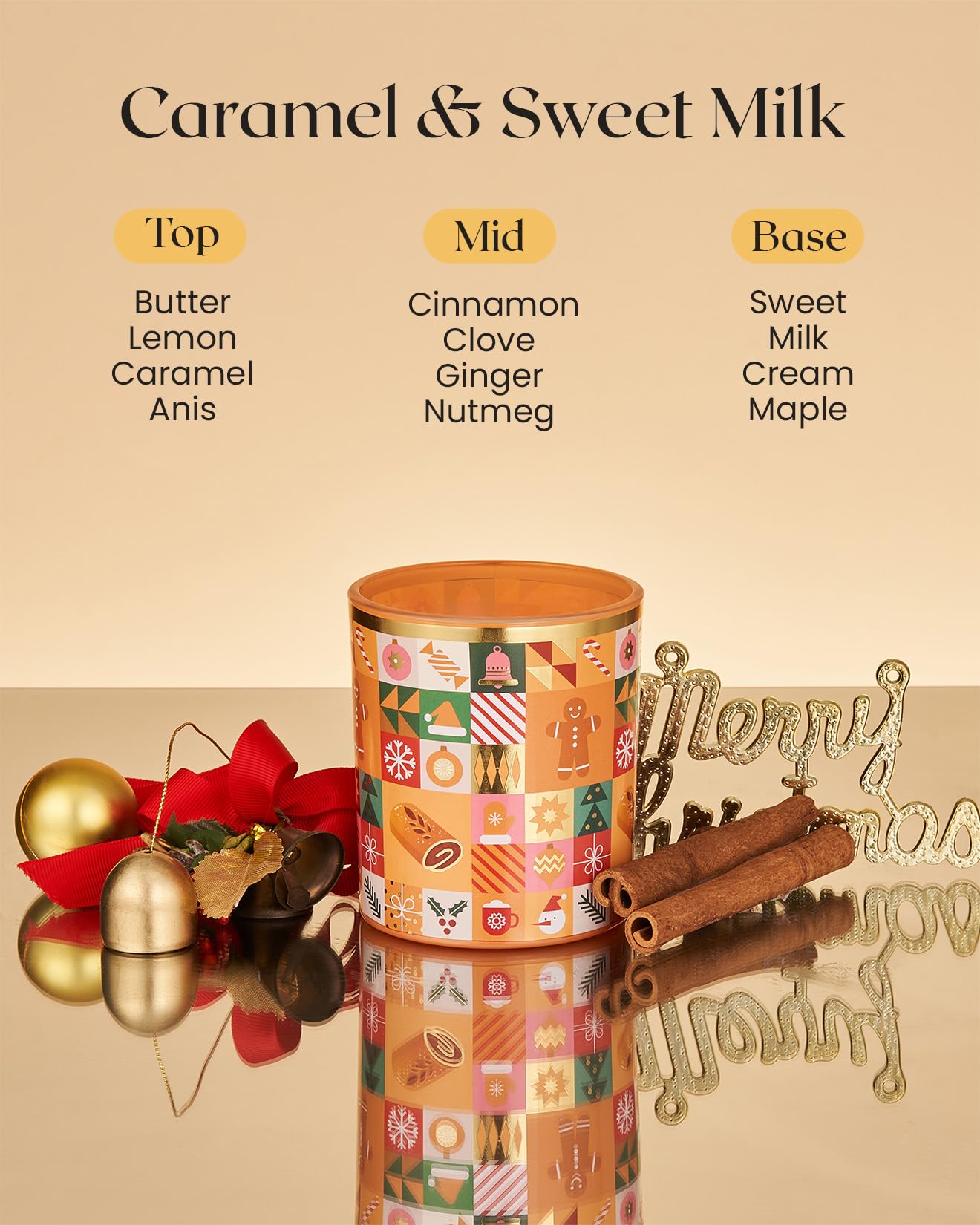 M&SENSE candele profumate autentiche di pan di zenzero,candela di Natale regalo,candela di cera di soia per la decorazione della stanza candela autunnale, 280g, 55 ore MSSDOEU1O1 AuthenticGingerbread